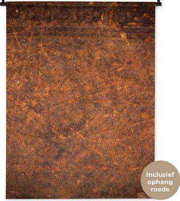 Produktbild von MuchoWow® Wandteppich Wandbehang Leder - Textur - Braun - Orange 90x120 cm Tapisserie Dekoration Wandtuch - Wanddeko