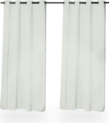 Produktbild von Relaxdays Vorhänge, 2er Set, HxB: 245x135 cm, blickdicht, lichtundurchlässig, Verdunkelungsvorhänge, mit Ösen, grau
