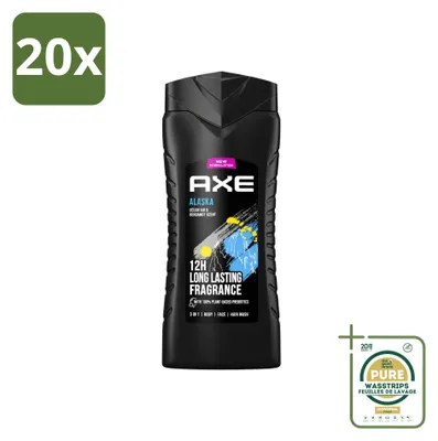 Productafbeelding van 20 x Axe Alaska 3-in-1 Douchegel - Oceaanbries en Bergamot - 400 ml - Voordeelverpakking - 20 stuks