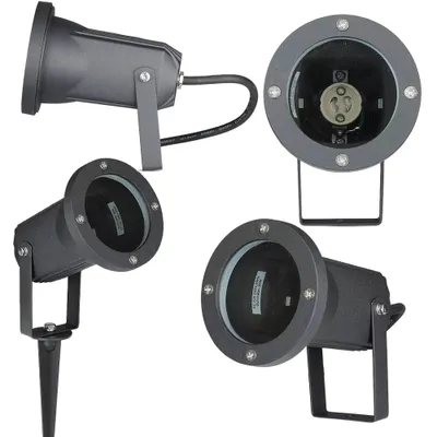 Produktbild von LED Gartenstrahler mit Erdspieß Außenleuchte Gartenleuchte Grau ohne Leuchtmittel IP65
