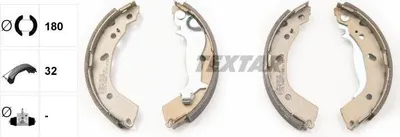 Produktbild von TEXTAR Bremsbackensatz Trommelbremse Hinten für HYUNDAI GETZ (TB) 180mm 91074500
