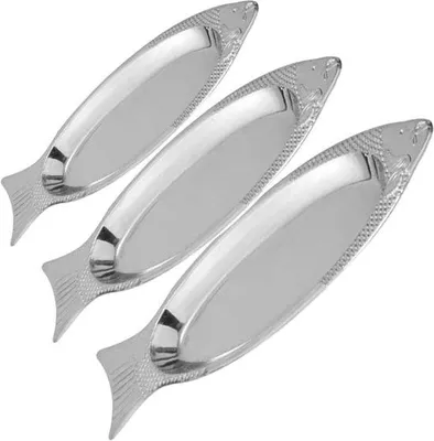 Image de Lot de 3 assiettes à dessert en céramique sur le thème de la mer