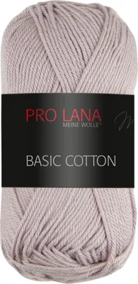 Produktbild von Pro Lana BASIC Baumwolle Baumwollgarn 50 g ideal für Kleidung, Spielzeug, Accessoires 125 m Farbe 012 - mauve