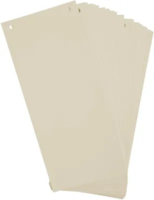 Produktbild von Exacompta 100er Pack Trennstreifen Karton 10,5 x 24 cm Chamois für eine übersichtliche Ablage Ihrer Dokumente. Trennlaschen Trennblätter Ordner Register Blauer Engel