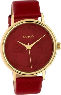 Produktbild von Oozoo Leder Damen Uhr C10393 Analog Quarzuhr Armband weinrot Timepieces D2UOC10393
