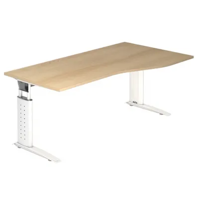 Produktbild von UNDA 18 W - 180 x 100 höhenverstellbar Eiche/Weiß