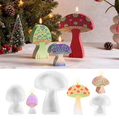 Productafbeelding van Set van 3 Siliconen Gietvormen voor Paddenstoelen