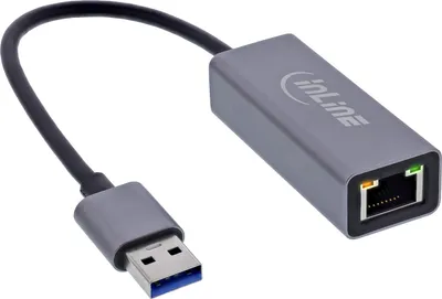 Image de InLine® Câble adaptateur réseau USB 3.2, USB-A vers RJ45 réseau Gigabit