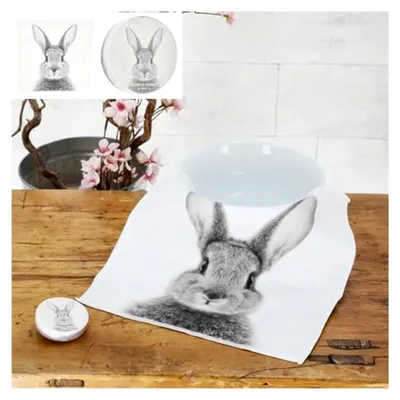 Produktbild von Magisches Handtuch Hase für Ostern, 30 cm x 30 cm aus Baumwolle