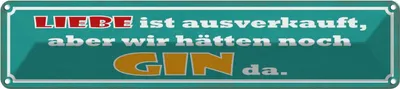 Produktbild von vianmo Blechschild 10x46 cm Liebe t aber Gin da Dekoration