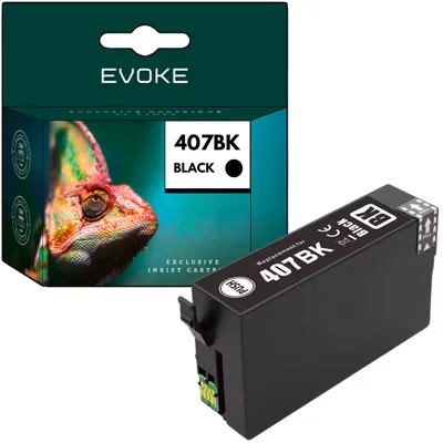 Obrázek produktu pro Kompatibilní inkoustové kazety pro tiskárny Epson 407XL, 407L, T07U1, černá barva, objem 45 ml, výtisk 2830 stran, vhodné pro modely WorkForce Pro WF-4745DTWF