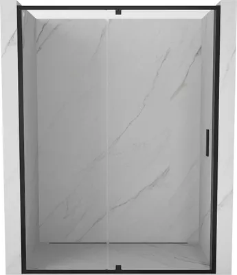 Produktbild von Mexen Exo Duschabtrennung, schwenkbar, 130 cm, transparent, schwarz - 819-130-000-70-00