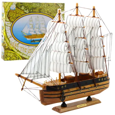 Productafbeelding van Verzamelmodel Decoratief driemast zeilschip Wit 39x36cm