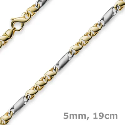 5mm-Armband-Tigeraugekette-585-Gold-bicolor-19cm