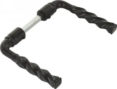 Immagine prodotto di Poggiapiedi doppio in alluminio nero per griglia e cancello 90
