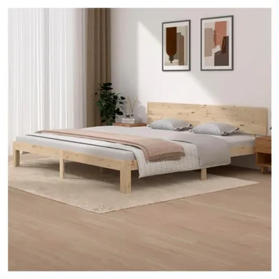 Produktbild von Bettgestell aus massivem Kiefernholz, 200 x 200 cm, ohne Matratze