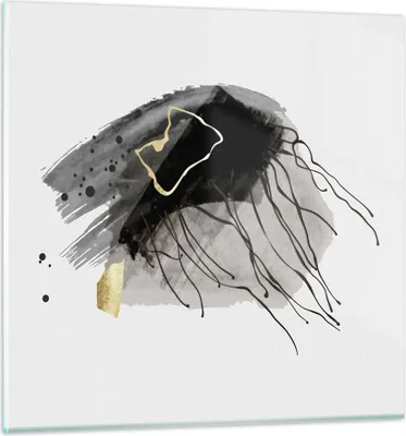 Produktbild von Bilder auf glas - Einteilig - Abstraktion dunkel Farben - 60x60cm - Glasbilder - Wandbilder - Bilder - zum Aufhängen bereit - Wanddekoration aus Glas - Glas Bilder - Wandbild auf Glas - GAC60x60-4337