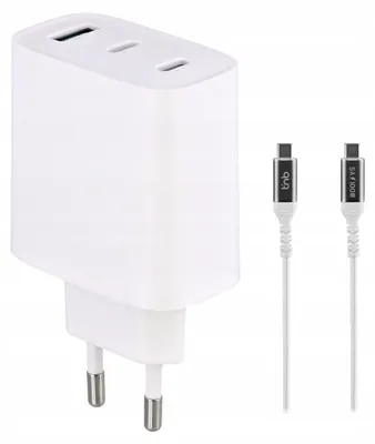 Image de Chargeur secteur GaN 230 V 65 W 2 x USB-C + USB-A + câble USB-C T'nB / CHNBGAN65W