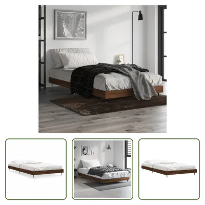 Produktbild von The Living Store Bettgestell Braun Eichen-Optik 100x200 cm Holzwerkstoff