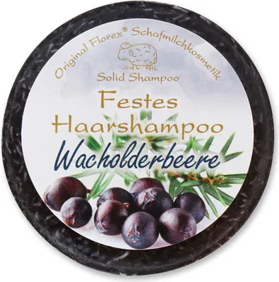 Produktbild von Florex Festes Haarshampoo Wacholderbeere Naturprodukt Verpackt 58g
