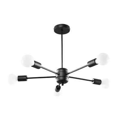 Immagine prodotto di Lampadario LANGO 5 nero 5xE27 15W acciaio 46x66x66cm Sollux Lighting