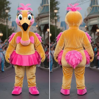 Produktbild von Verspieltes MASTICOT Flamingo-Maskottchen in samtigem Rosa