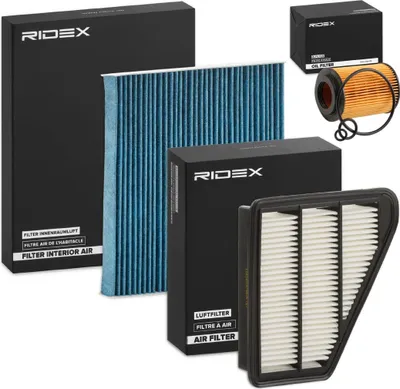 Produktbild von RIDEX Filterset Inspektionspaket Filtersatz für HONDA CIVIC VIII Hatchback (FN, FK) CIVIC IX (FK)