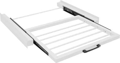Image de Séchoir à linge mural - Séchoir télescopique - 5 barres - 50 x 44 cm - Capacité de charge : 6,8 kg - Pour lave-linge/sèche-linge - Blanc