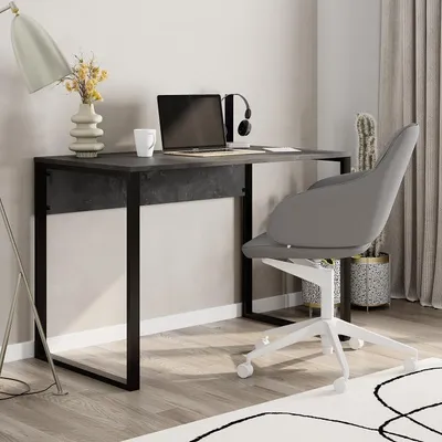 Produktbild von Schreibtisch Houseland Inna Retro grau/schwarz