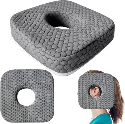 Productafbeelding van Orthopedisch Piercingkussen voor Zijslapers met Uitsparing van Traagschuim, Comfortabel Donutkussen voor Oorontlasting en Pijnverlichting