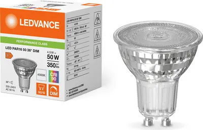 Immagine prodotto di Ledvance LED vetro riflettore PAR16 4,5W = 50 GU10 350lm bianco neutro 4000K DIMMABILE