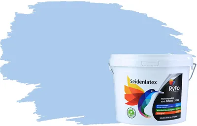 Produktbild von RyFo Colors Seidenlatex Trend Blautöne Südseeblau 3l - bunte Innenfarbe, weitere Blau Farbtöne und Größen erhältlich