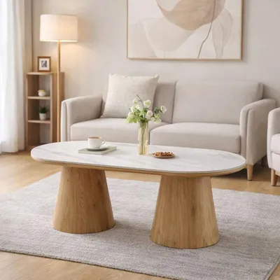 Produktbild von Milton & Oldbrook Couchtisch 130 cm Elvas Marmorlook Weiß