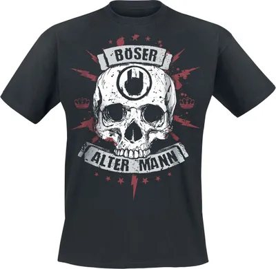 Produktbild von Sprüche T-Shirt Herren Böser alter Mann schwarz 3XL