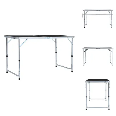 Image de vidaXL Table de camping pliante Gris Aluminium 120 x 60 cm - Meubles de camping
