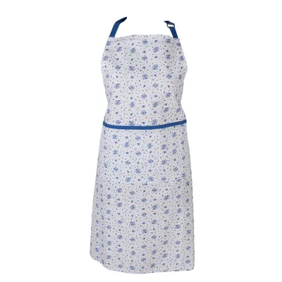 Produktbild von Clayre & Eef BRB41 Küchenschürze, beige-blau, 70 x 85 cm, Baumwolle, Blumenmuster