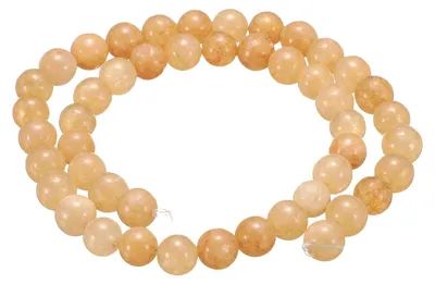 50 Natursteinkugeln, 8 mm, gelber Aventurin, rund, für Schmuck