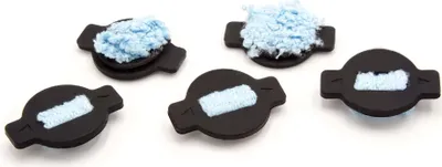 Produktbild von vhbw 5x Docht, Wick Cap kompatibel mit iRobot Mint 5200, 4200 Saugroboter mit Wischfunktion - Ersatz-Dochtkappe Schwarz Blau