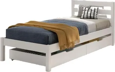 Produktbild von FURNLUX Kids Einzelbett Pino Weiss 90x200cm / Hauptfarbe: Weiß / Abmessungen: 98 x 211 x 85 cm