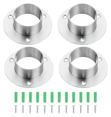 Kleiderstangenhalter Edelstahl 4 Stück 51 mm silber