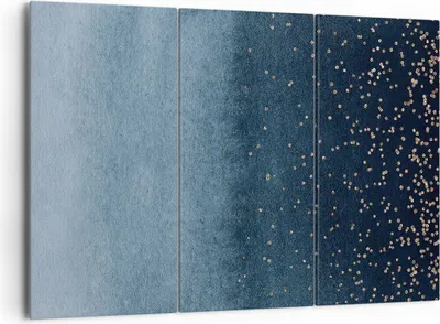Produktbild von Bild auf Leinwand - Leinwandbild - 3 Teile - Blau Golden Hintergrund - 165x110cm - Wand Bild - Wanddeko - Wandbilder - Leinwanddruck - Bilder - Wanddekoration - Leinwand bilder - CE165x110-5094