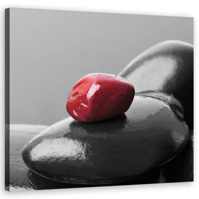 Produktbild von Leinwandbild Zen-Spa aus rotem Stein 30x30 Feeby Schwarz bild für die wand bereit zum aufhängen