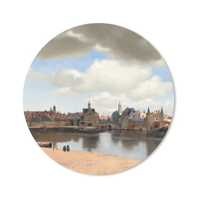 Produktbild von MuchoWow® Mauspad Mousepad Ansicht von Delft - Gemälde von Johannes Vermeer 30x30 cm - Mousepads - Maus Mat - Pad - Mausunterlage - Tischunterlage - Schreibtischmatten