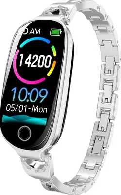 Produktbild von INF Smartwatch für Damen mit SpO2, Herzfrequenz, Blutdruck, 1.1" LCD und 50+ Sportmodi Silber
