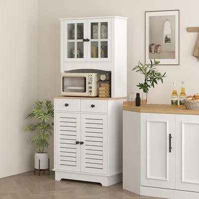 Image de Armoire de cuisine - Armoire haute - Buffet - Rangement - Meuble haut - Étagères réglables