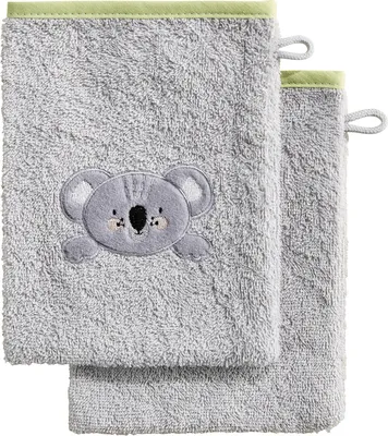 Produktbild von Erwin Müller Kinder-Waschhandschuh Koala" 2er-Pack grau 15x21 cm"