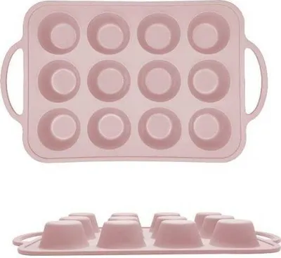 Obrázok produktu pre Silikónová forma na muffiny s pevným okrajom 37,5x22cm béžová - Cakesicq