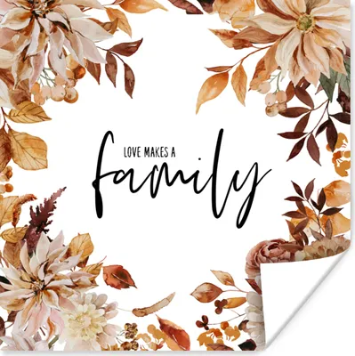 Produktbild von MuchoWow® Poster Zitate - Sprichwörter - Liebe macht eine Familie 100x100 cm - Babyzimmer