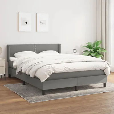 Obrázok produktu pre vidaXL Boxspring posteľ s matracom Tmavo šedá 140x190 cm Látka