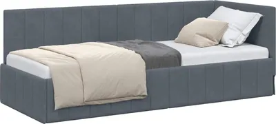 Obrázok produktu pre vidaXL Rohový rám postele s čelom tmavosivý 80 cm x 200 cm zamat